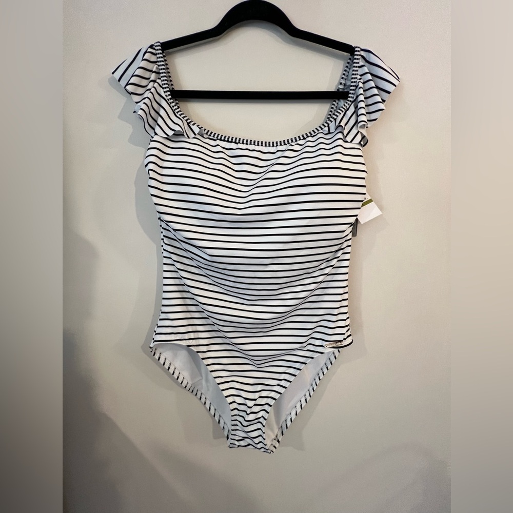 Vince Camuto Women’s Stripped One Piece Swimsuit